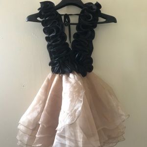 A black and gold dress